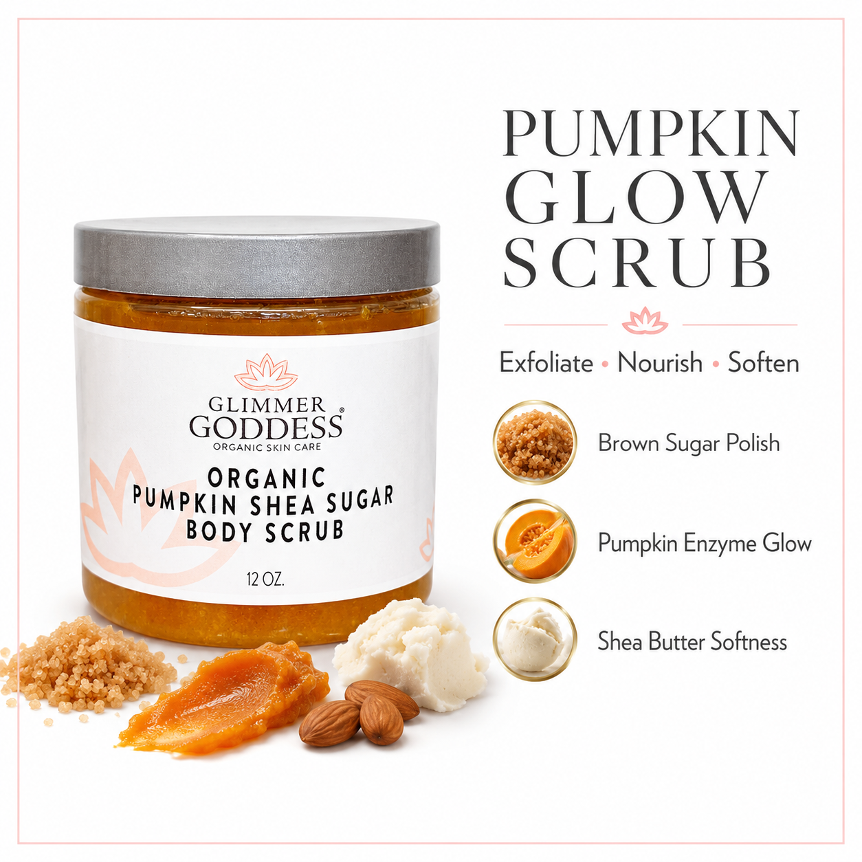 Organic Pumpkin Shea Sugar Body Scrub – Fall Scented Exfoliator