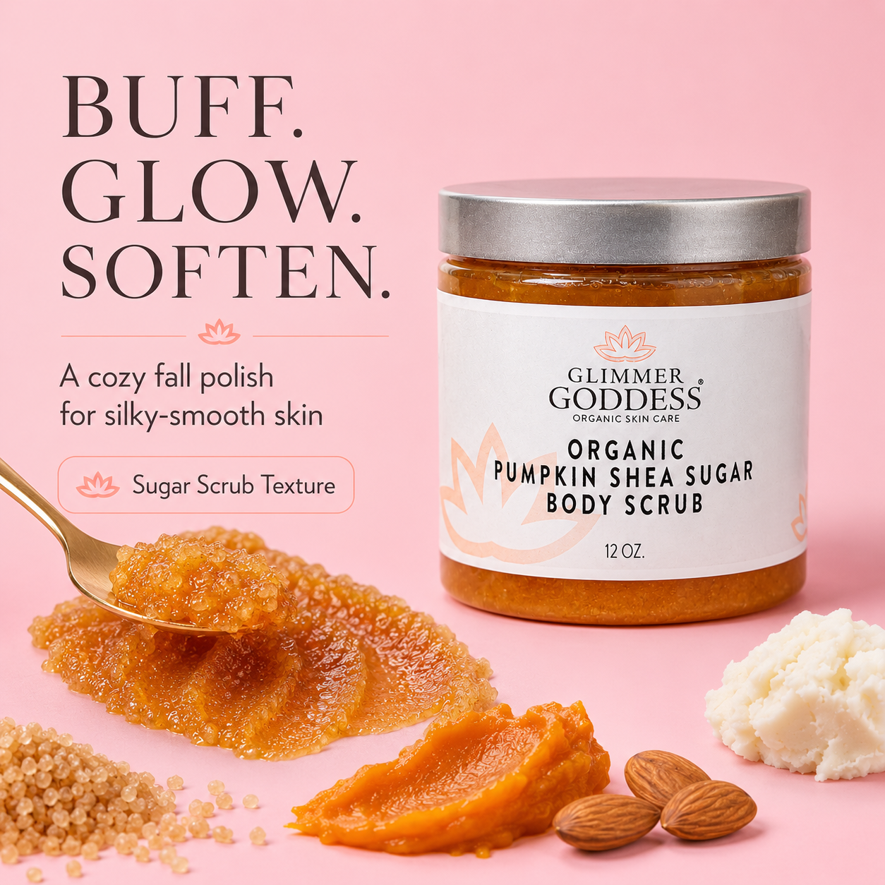 Organic Pumpkin Shea Sugar Body Scrub – Fall Scented Exfoliator