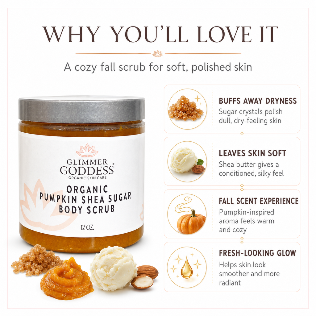 Organic Pumpkin Shea Sugar Body Scrub – Fall Scented Exfoliator