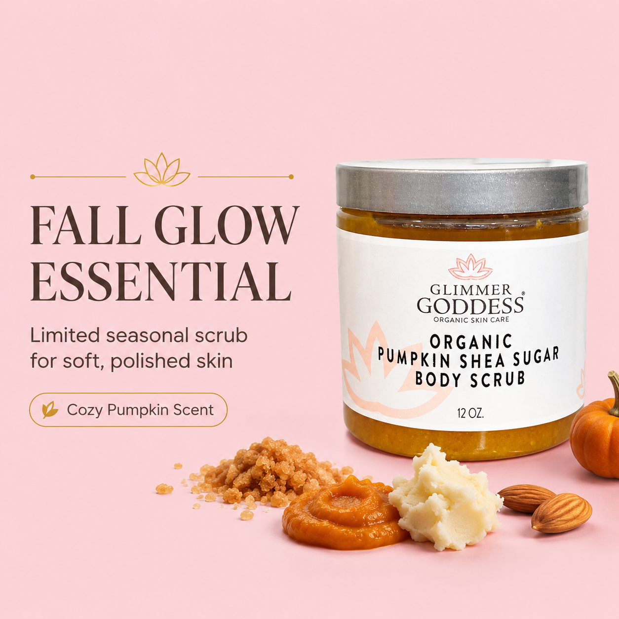 Organic Pumpkin Shea Sugar Body Scrub – Fall Scented Exfoliator